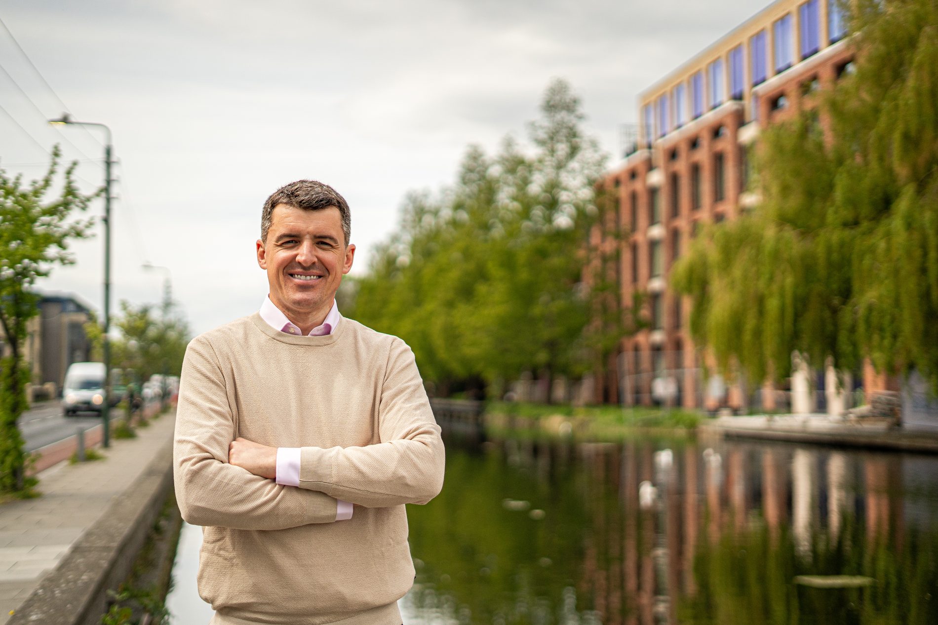 Portrait of a man by the canal at Portobello, Dublin